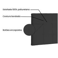 Cabeceira Painel Verona Casal 140cm Suede Preto - 3