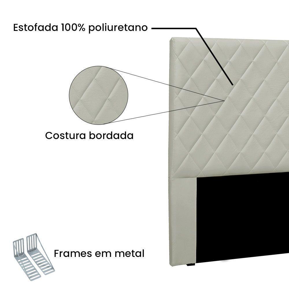 Cabeceira Solteiro 0,90m Esmeralda Veludo - Pallazio Cinza Prata - 3