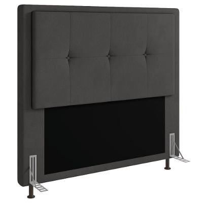 Cabeceira Ametista Cama Box King 195cm Suede Grafite