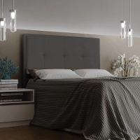 Cabeceira Ametista Cama Box King 195cm Suede Grafite - 5