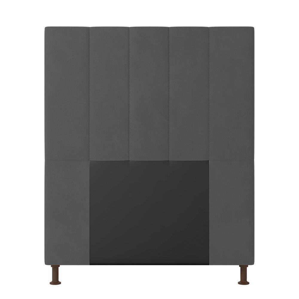 Cabeceira Cama Box Solteiro 90cm Suede Grafite - 3