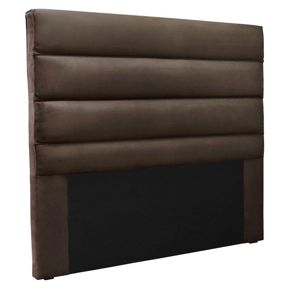 Cabeceira Queen 1,60m La Italiana Veludo Marrom - 1