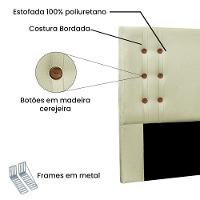 Cabeceira Gênova Para Cama Box Casal 140 Cm Linho - D'rossi Cor Rustico Natural - 3