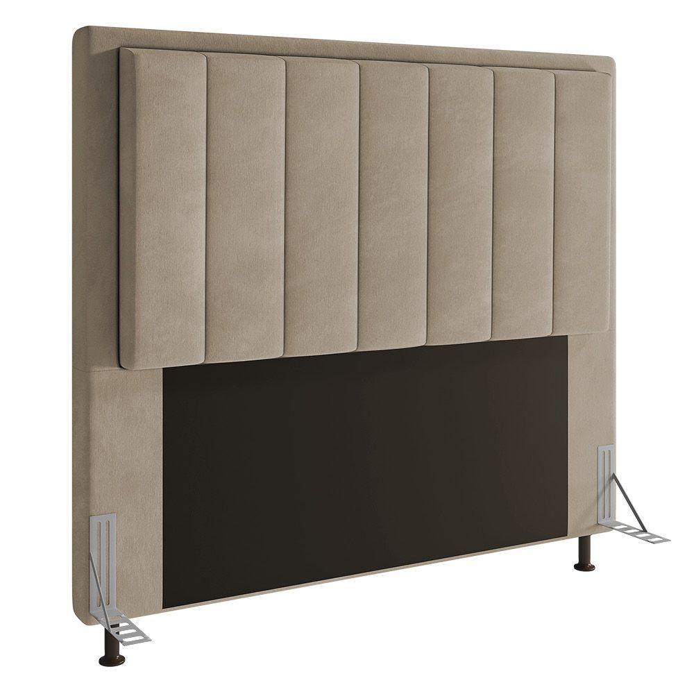 Cabeceira Opala Cama Box Casal 140cm Suede Bege - 1