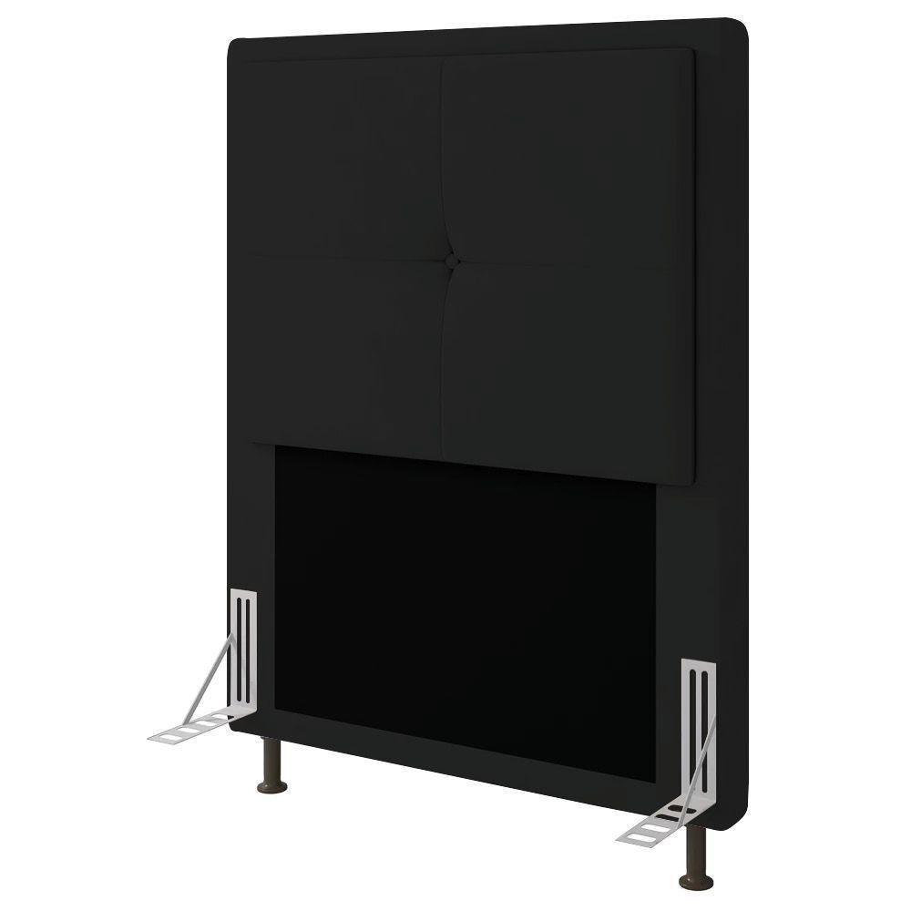 Cabeceira Ametista Cama Box Solteiro 90cm Suede Preto - 1
