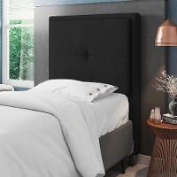 Cabeceira Ametista Cama Box Solteiro 90cm Suede Preto - 4