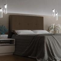 Cabeceira Ametista Cama Box King 195cm Suede Marrom