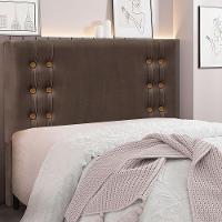 Cabeceira Casal 1,40m Genova Veludo Marrom Pallazio - 4