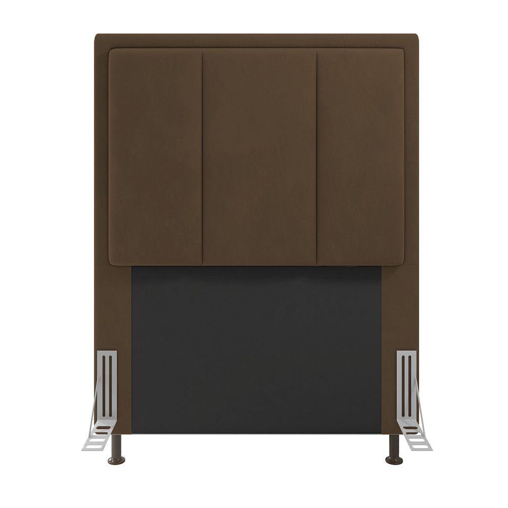 Cabeceira Opala Cama Box Solteiro 90cm Suede Marrom - 3