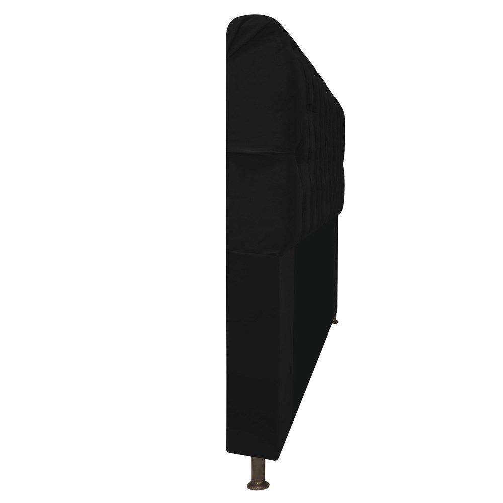 Cabeceira Com Strass 160Cm Queen Size Suede Preto - 3