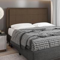 Cabeceira Onix Cama Box Queen 160cm Suede Marrom - 3