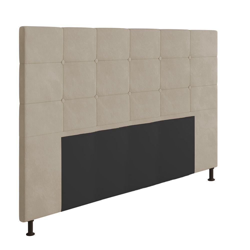 Cabeceira Cama Box Queen 160cm Suede Bege - 4