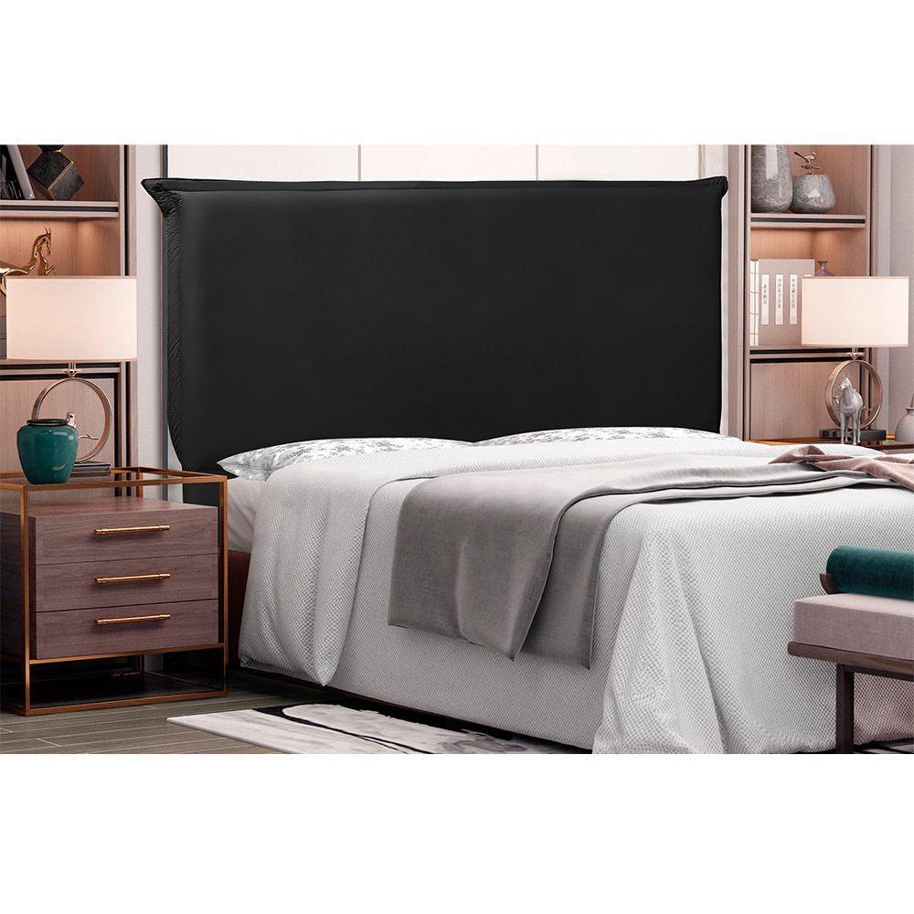 Cabeceira Garden Cama Box Solteiro 90Cm Corino Preto - 4