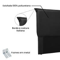 Cabeceira Garden Cama Box Solteiro 90Cm Corino Preto - 3