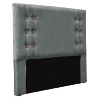 Cabeceira King 1,95m Genova Veludo Cinza Chumbo Pallazio - 1