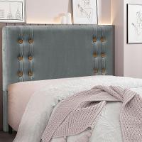 Cabeceira King 1,95m Genova Veludo Cinza Chumbo Pallazio - 4