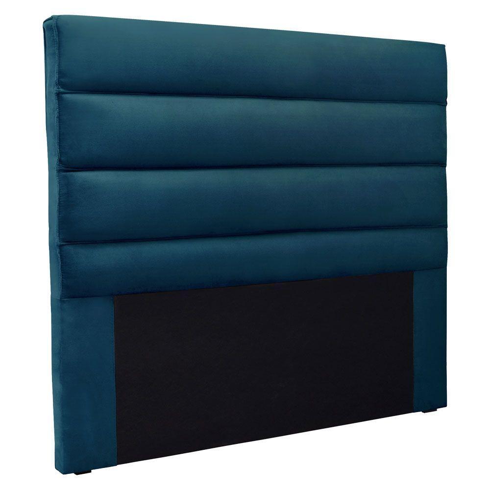 Cabeceira Queen 1,60m La Italiana Veludo Azul Marinho - 1