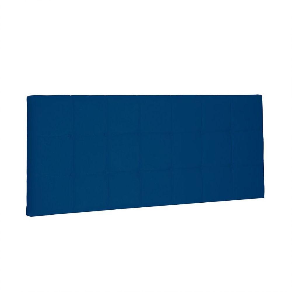 Cabeceira Painel Verona Casal 140cm Suede Azul Marinho - 1