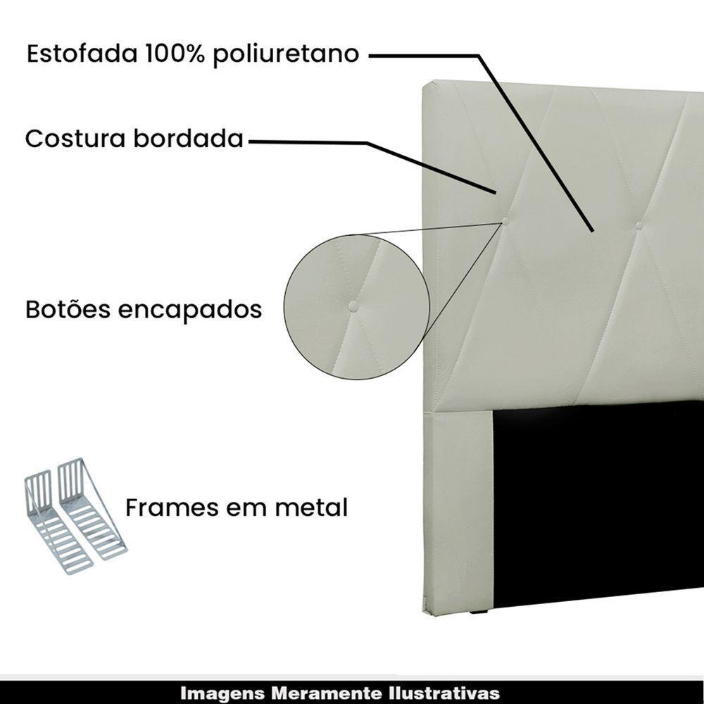 Cabeceira Queen Size 1,60m Yves Veludo Prata Gran Belo - 4