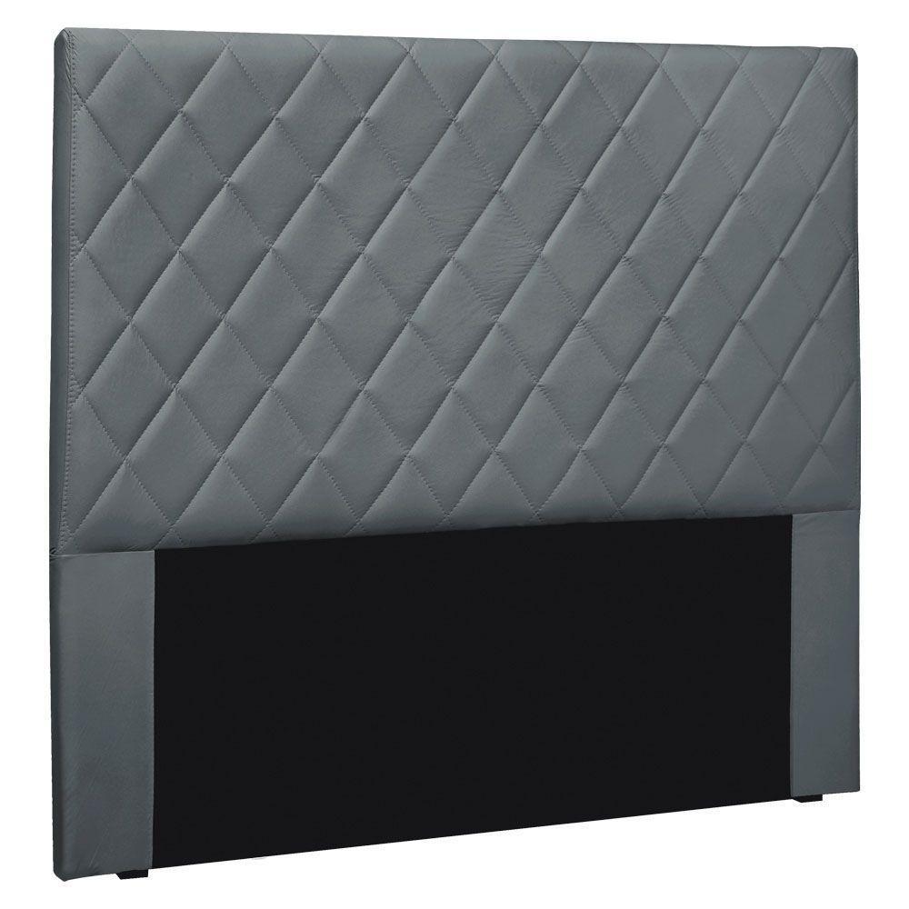 Cabeceira Casal 1,40m Esmeralda Veludo - Pallazio Cinza Chumbo - 1