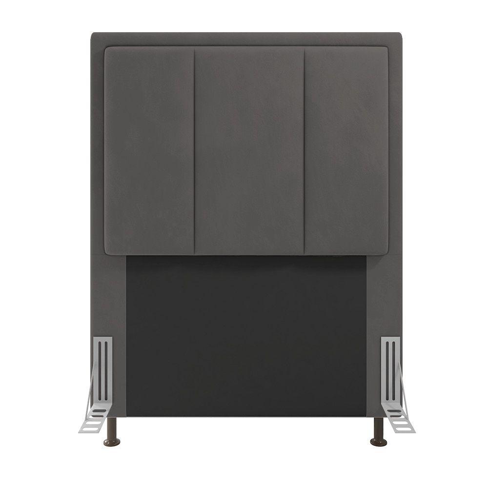 Cabeceira Opala Cama Box Solteiro 90cm Suede Grafite - 4