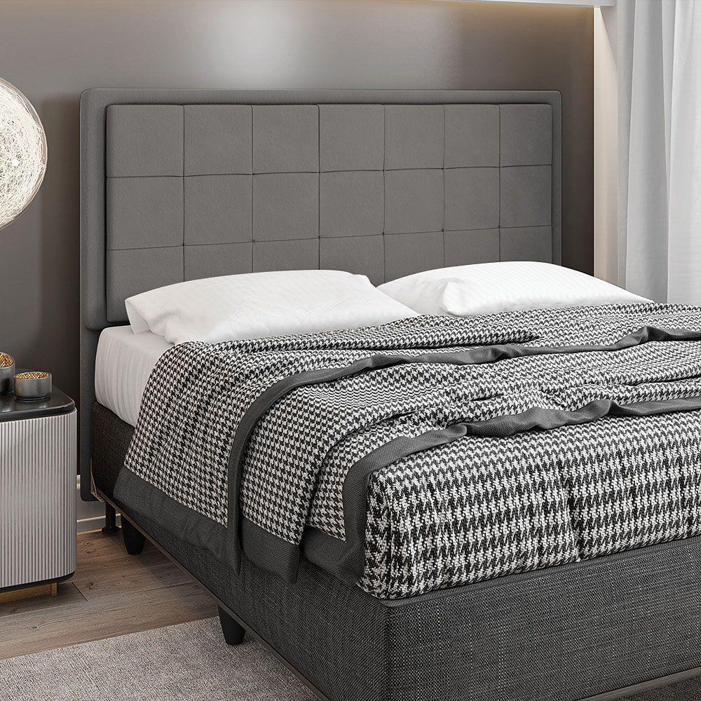 Cabeceira Onix Cama Box Queen 160cm Suede Grafite - 3