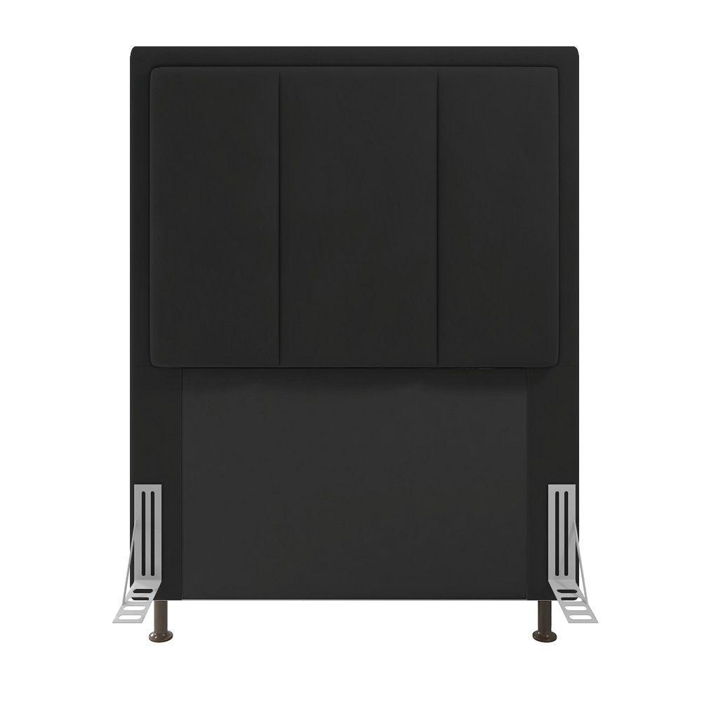 Cabeceira Opala Cama Box Solteiro 90cm Suede Preto - 3