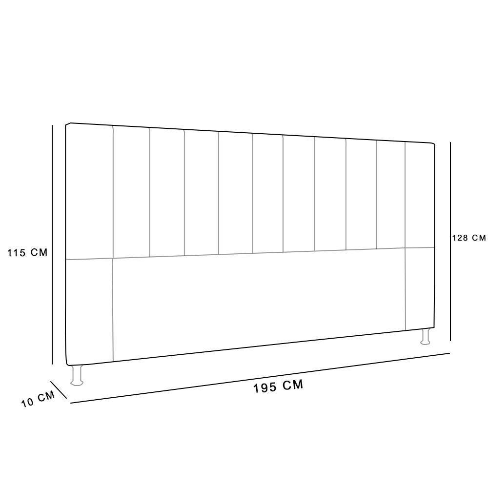 Cabeceira Cama Box King 195cm Suede Preto - 2