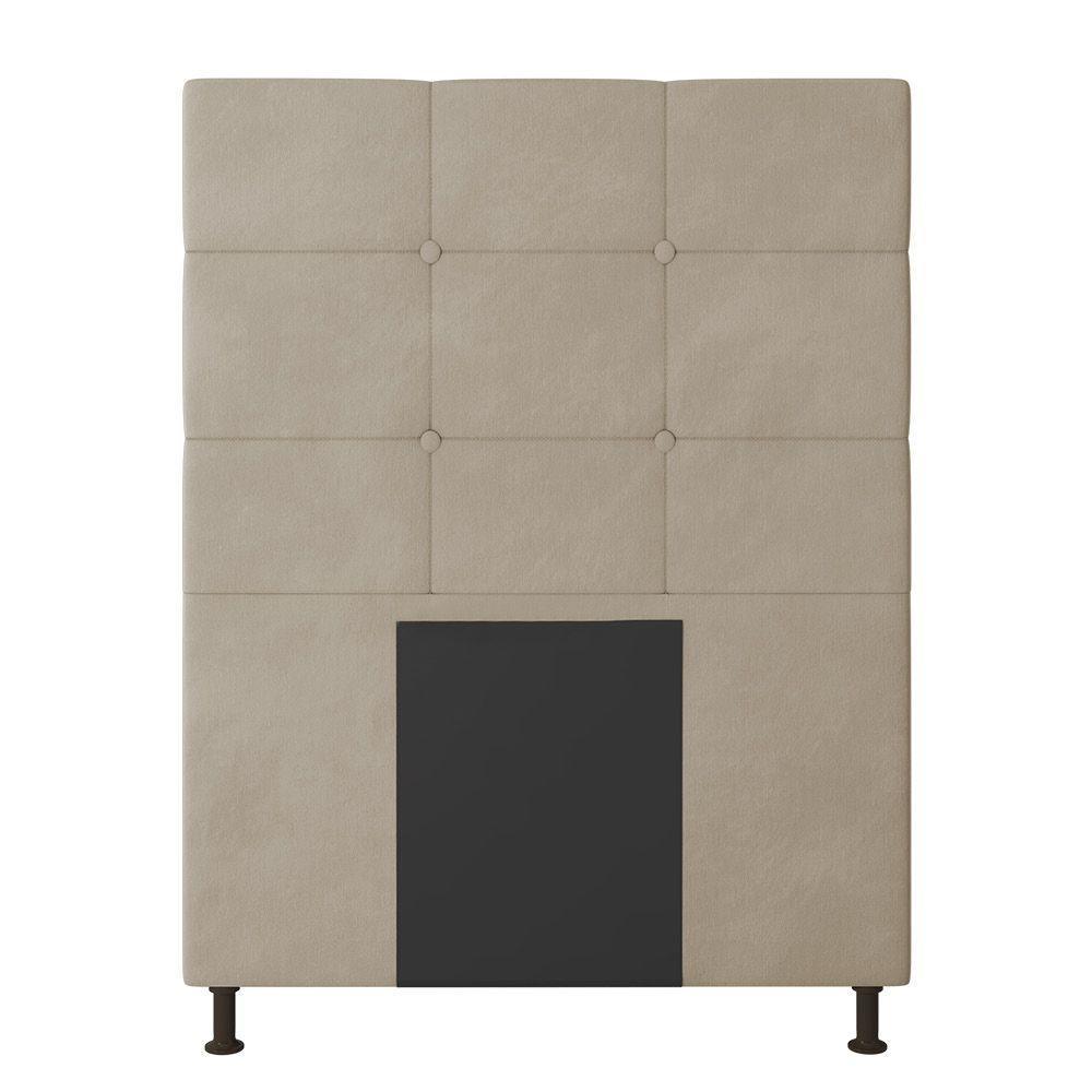 Cabeceira Cama Box Solteiro 90cm Suede Bege - 3