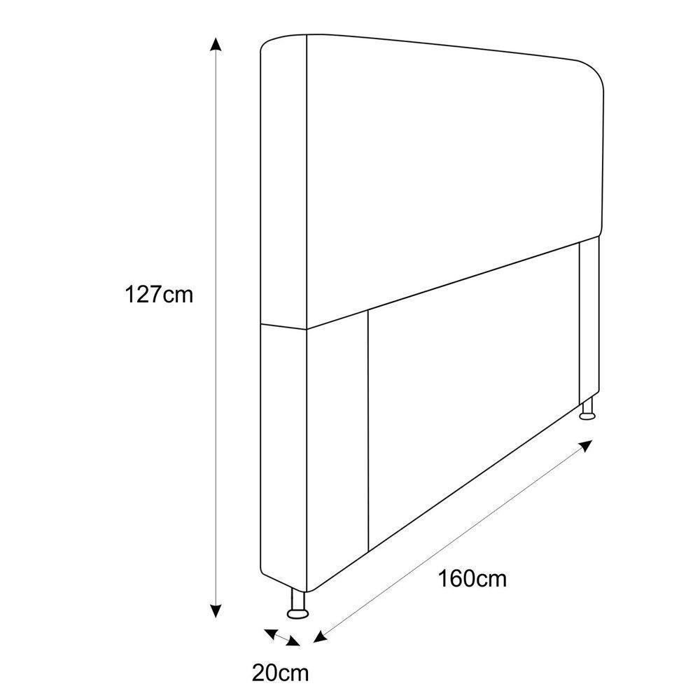 Cabeceira Com Strass 160Cm Queen Size Suede Azul Turquesa - 2
