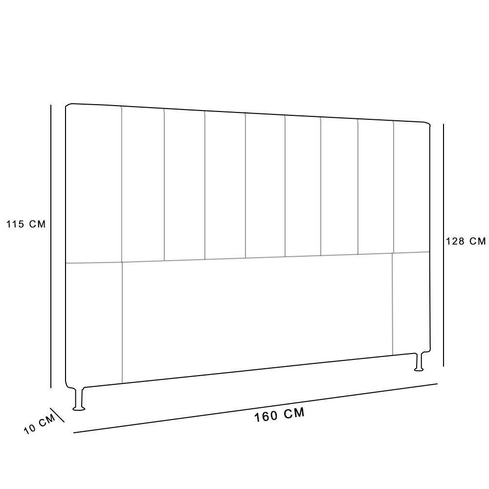 Cabeceira Cama Box Queen 160cm Suede Bege - 2
