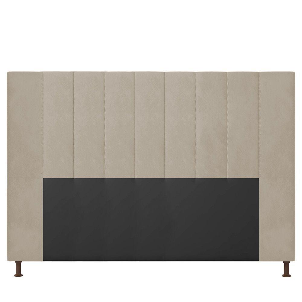 Cabeceira Cama Box Queen 160cm Suede Bege - 3