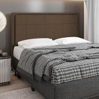 Cabeceira Onix Cama Box King 195cm Suede Marrom - 1