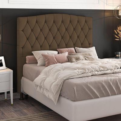 Cabeceira Greta Cama Box King 195cm Suede Marrom
