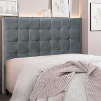 Cabeceira Solteiro 0,90m Verona Veludo Cinza Chumbo - 4