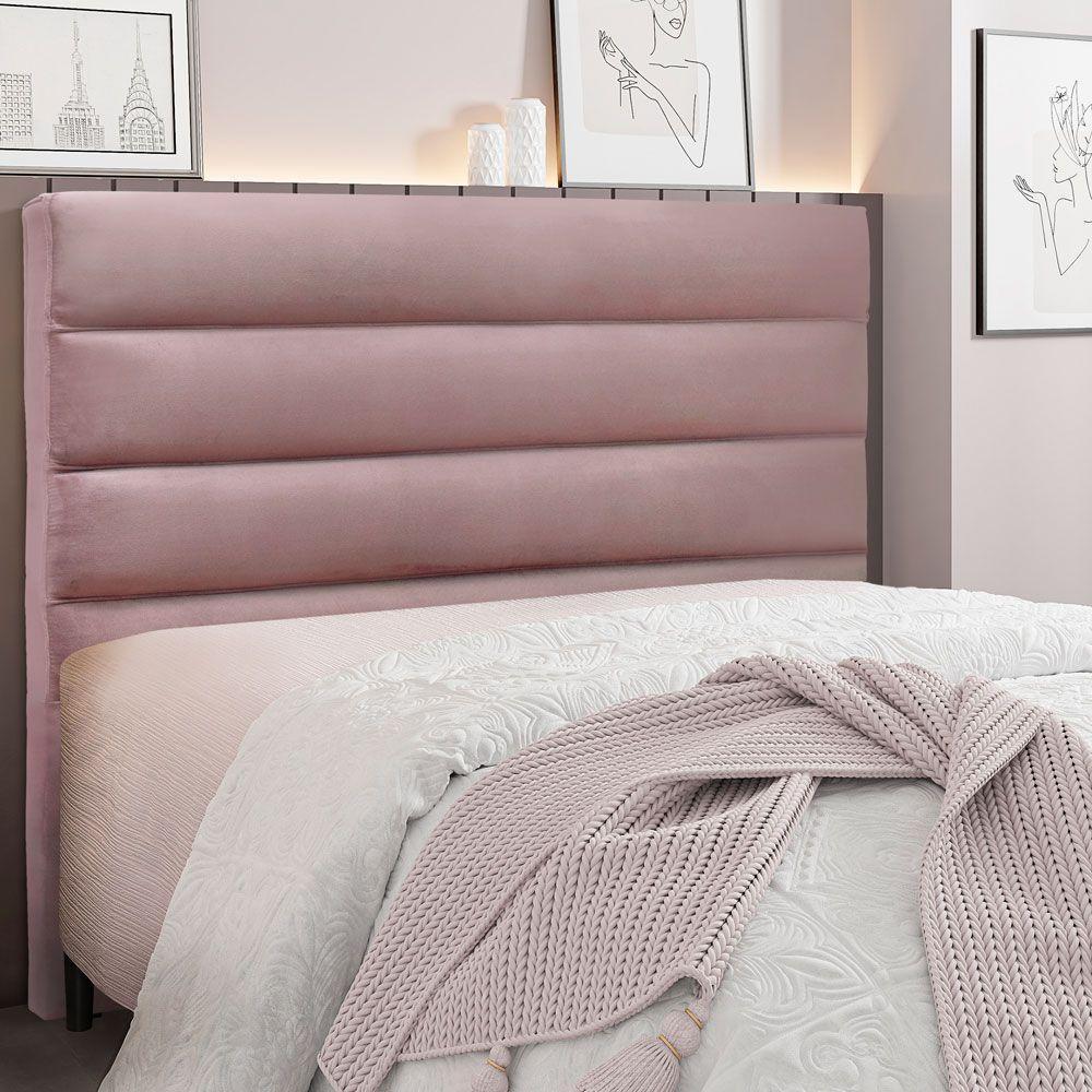 Cabeceira Queen 1,60m La Italiana Veludo Lilás - Pallazio - 4