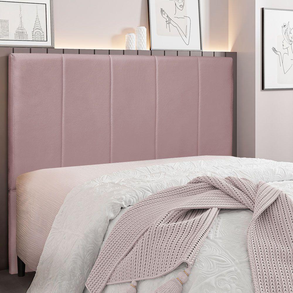 Cabeceira Casal 1,40m Ravenna Veludo Lilás - 4