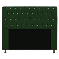 Cabeceira Com Strass 160Cm Queen Size Suede Verde - 1