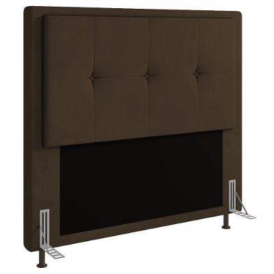 Cabeceira Ametista Cama Box King 195cm Suede Marrom
