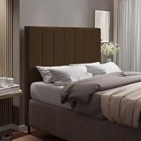 Cabeceira Cama Box King 195cm Suede Marrom - 1