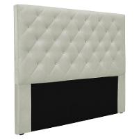 Cabeceira Casal 1,40m Tânia Veludo Cinza Prata - Pallazio - 1