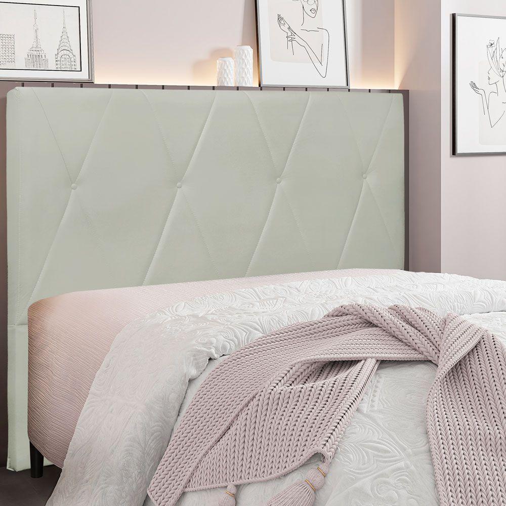 Cabeceira Solteiro 0,90m Aquilla Veludo - Pallazio Cinza Prata - 4