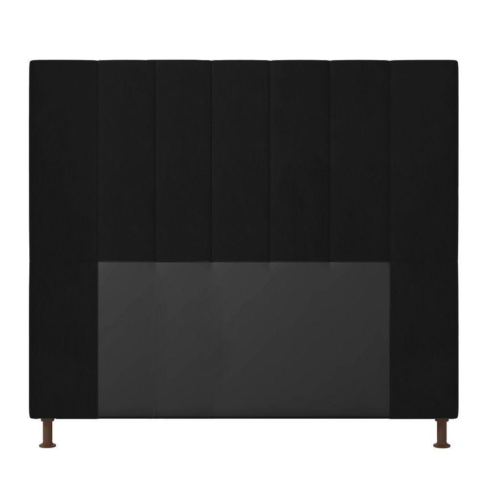 Cabeceira Cama Box Casal 140cm Suede Preto - 3