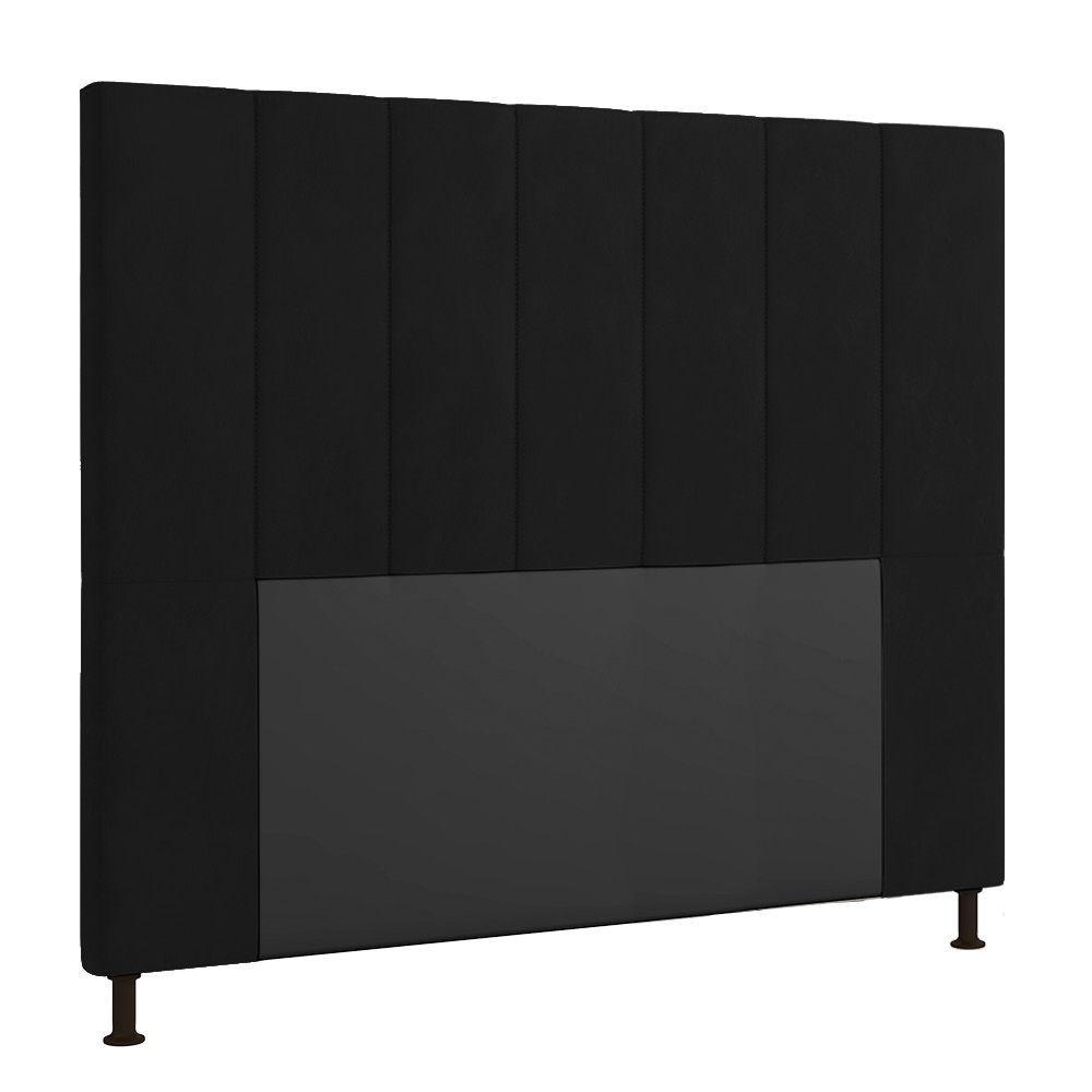 Cabeceira Cama Box Casal 140cm Suede Preto - 4
