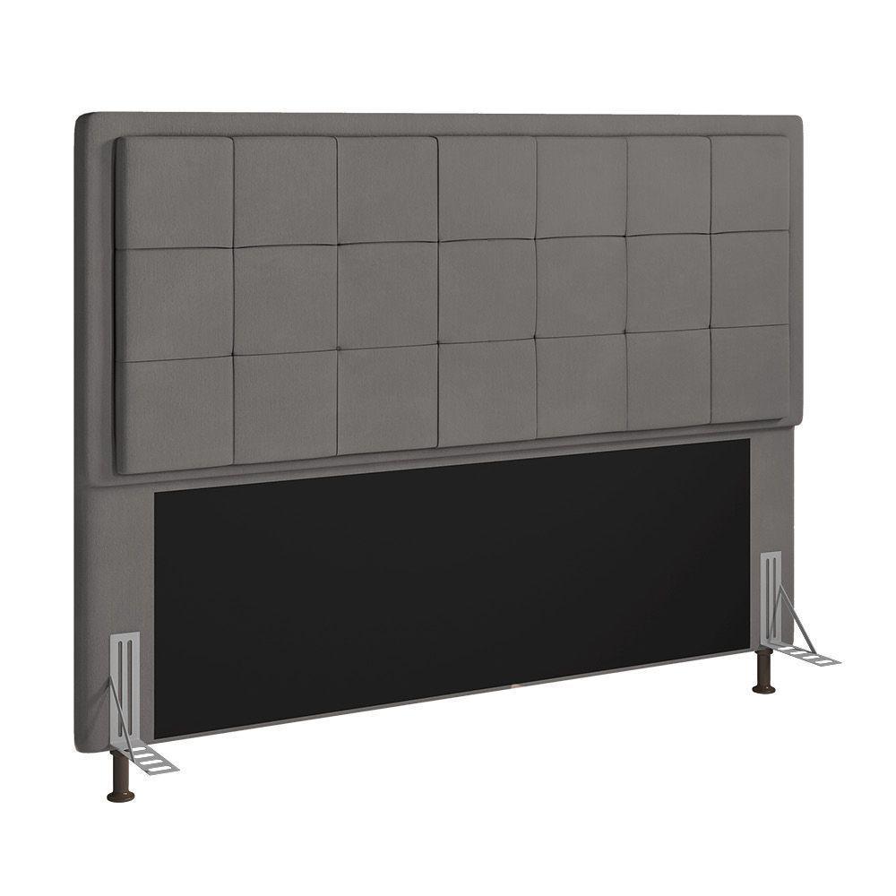 Cabeceira Onix Cama Box King 195cm Suede Grafite - 1