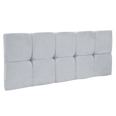 Cabeceira Painel Nina Cama Box Solteiro 100cm Suede Cinza
