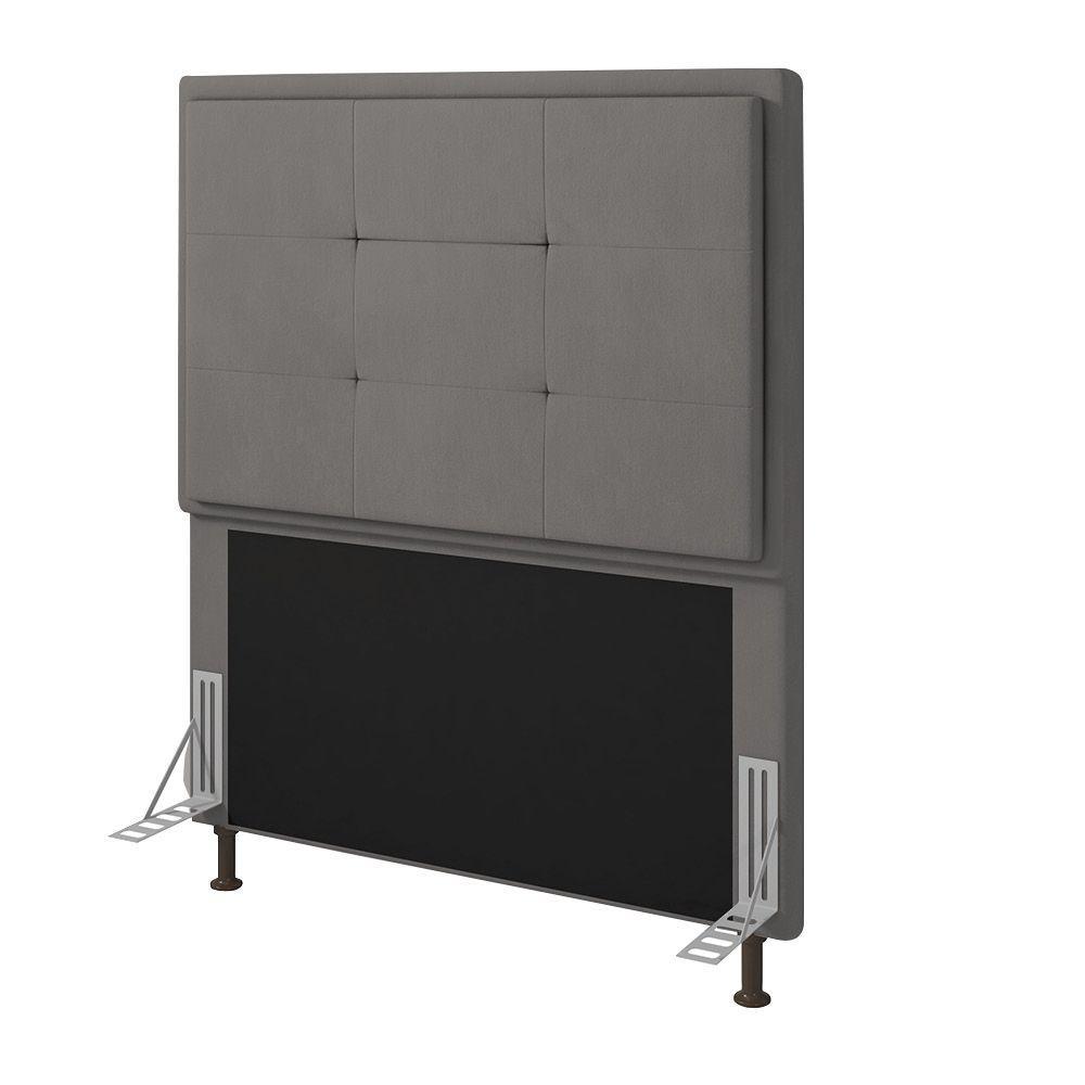 Cabeceira Onix Cama Box Solteiro 90cm Suede Grafite - 1