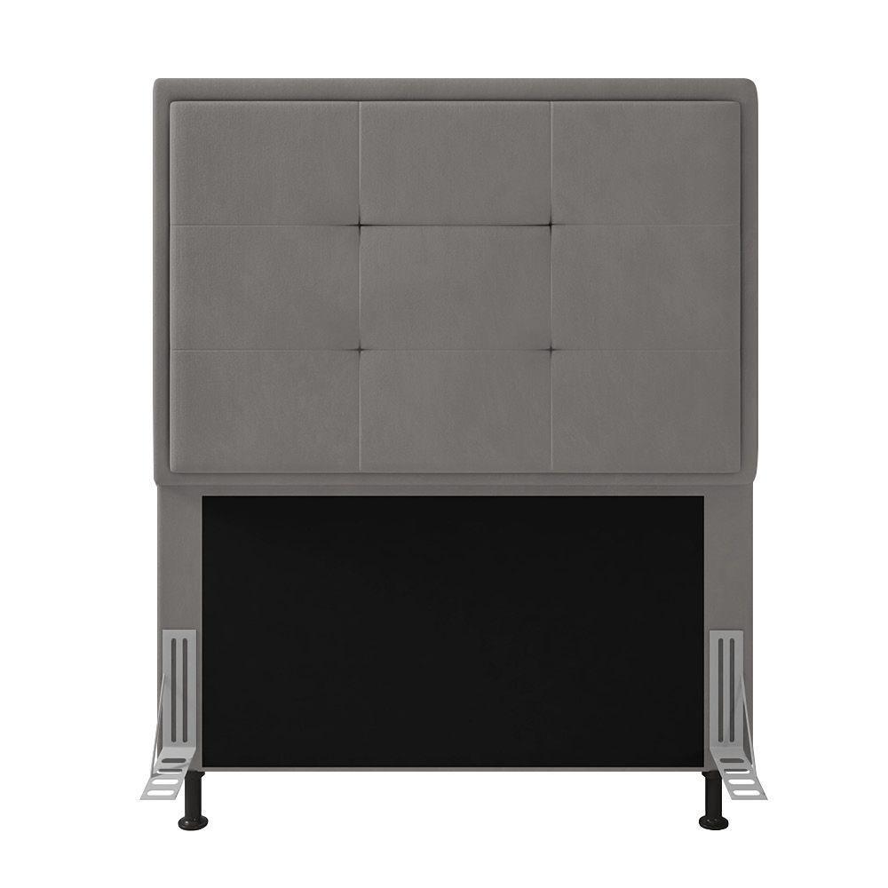 Cabeceira Onix Cama Box Solteiro 90cm Suede Grafite - 3