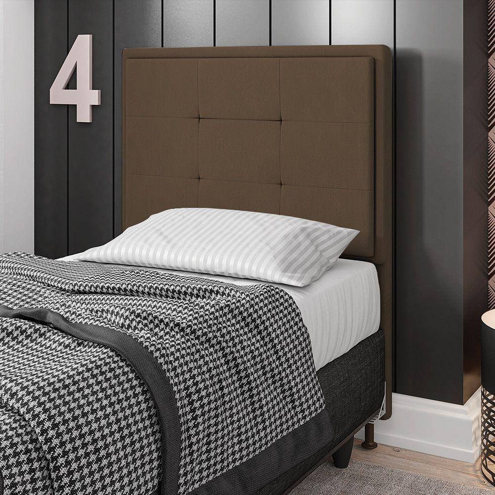 Cabeceira Onix Cama Box Solteiro 90cm Suede Marrom - 3