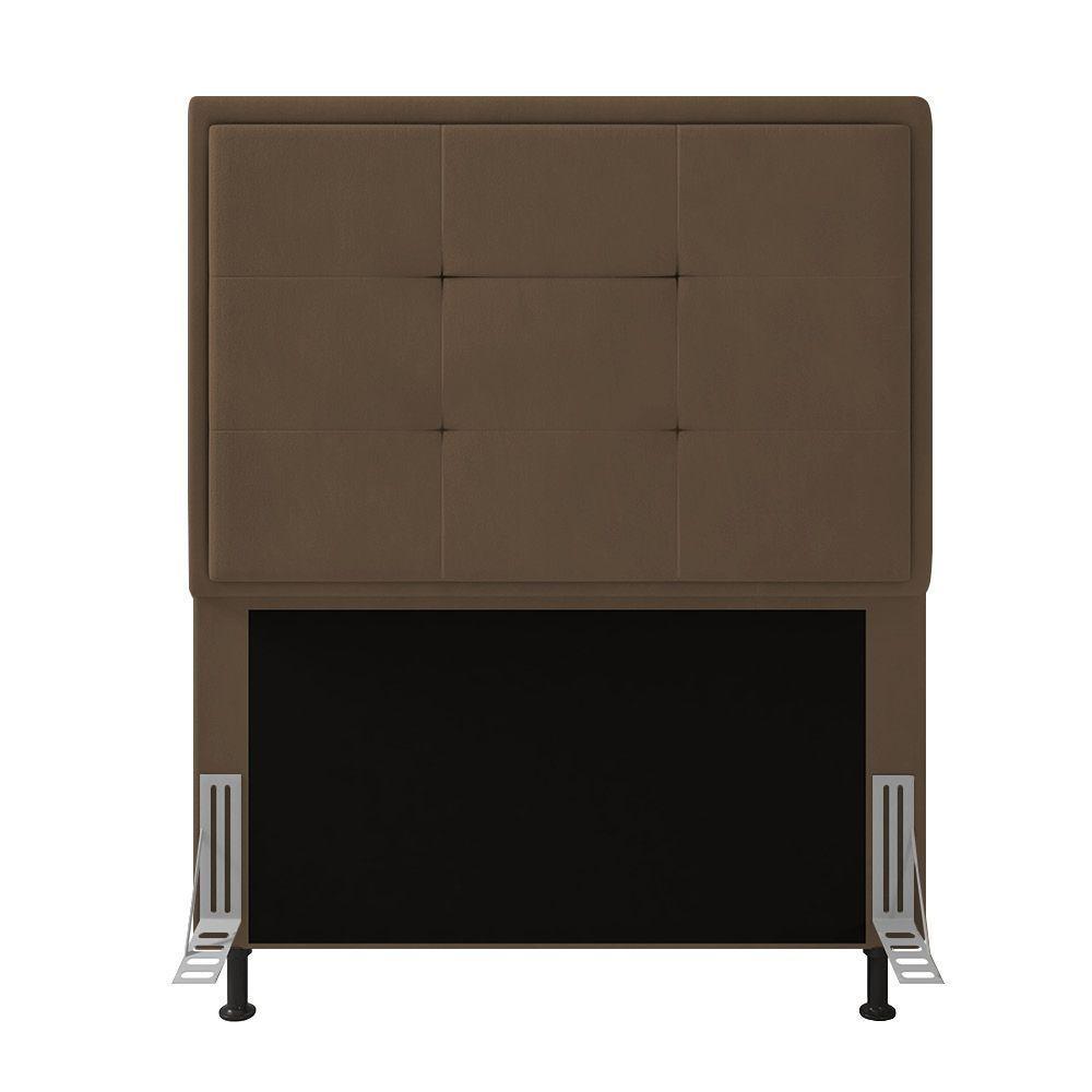 Cabeceira Onix Cama Box Solteiro 90cm Suede Marrom - 4